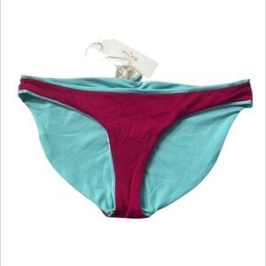 PILYQ blue pink full back bikini swim bottom size small
